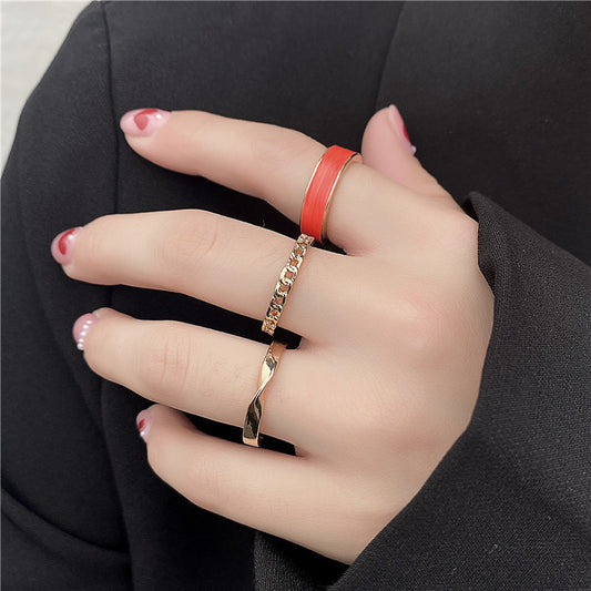 Geometric Electroplated Rings Set Of 3 Drip Rings Individually Packed Perfect For Gift Giving Employee Benefits