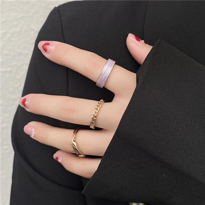 Geometric Electroplated Rings Set Of 3 Drip Rings Individually Packed Perfect For Gift Giving Employee Benefits