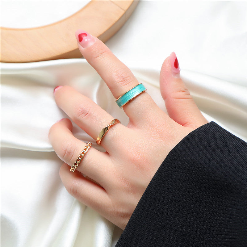 Geometric Electroplated Rings Set Of 3 Drip Rings Individually Packed Perfect For Gift Giving Employee Benefits