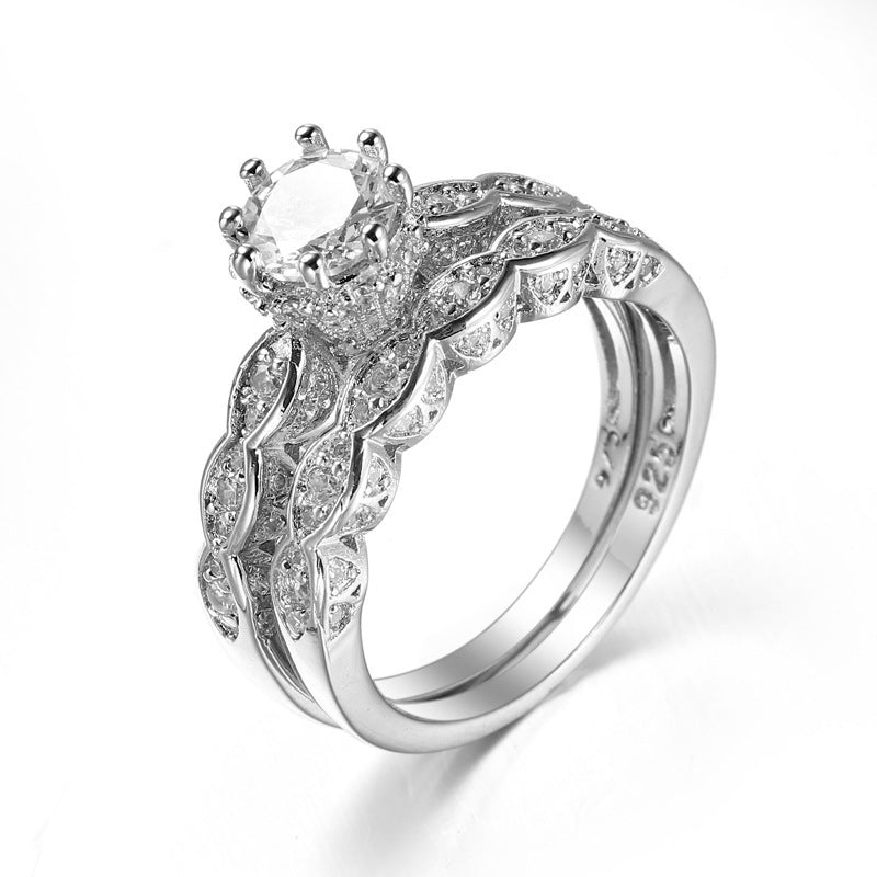 Ring Cross-border Hot Style Jewelry European And American Fashion Zircon Ladies Wedding