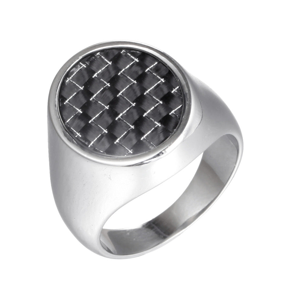 Mens Womens Ring Retro Titanium Steel Band for Men and Women Fashion Jewelry Geometric Design Ring Steel Color Gold Color Sizes 7 8 9 10 11 12