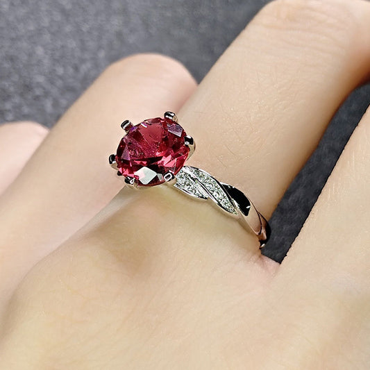 Womens Geometric Ring Claw Red Crystal Ring Diamond Ring Individually Packed Electroplated Ring Perfect Holiday