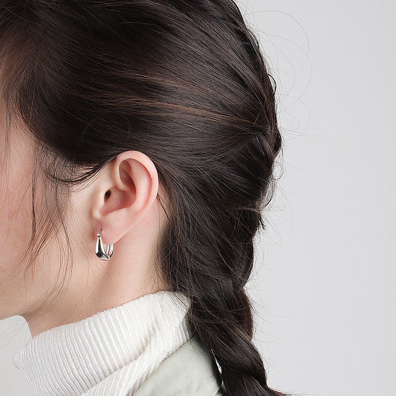 Geometric Stud Earrings With Inlaid Gemstones White Gold Finish Individually Packed Ready Womens Jewelry Gift