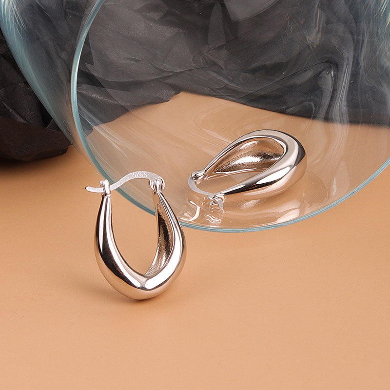 Geometric Stud Earrings With Inlaid Gemstones White Gold Finish Individually Packed Ready Womens Jewelry Gift