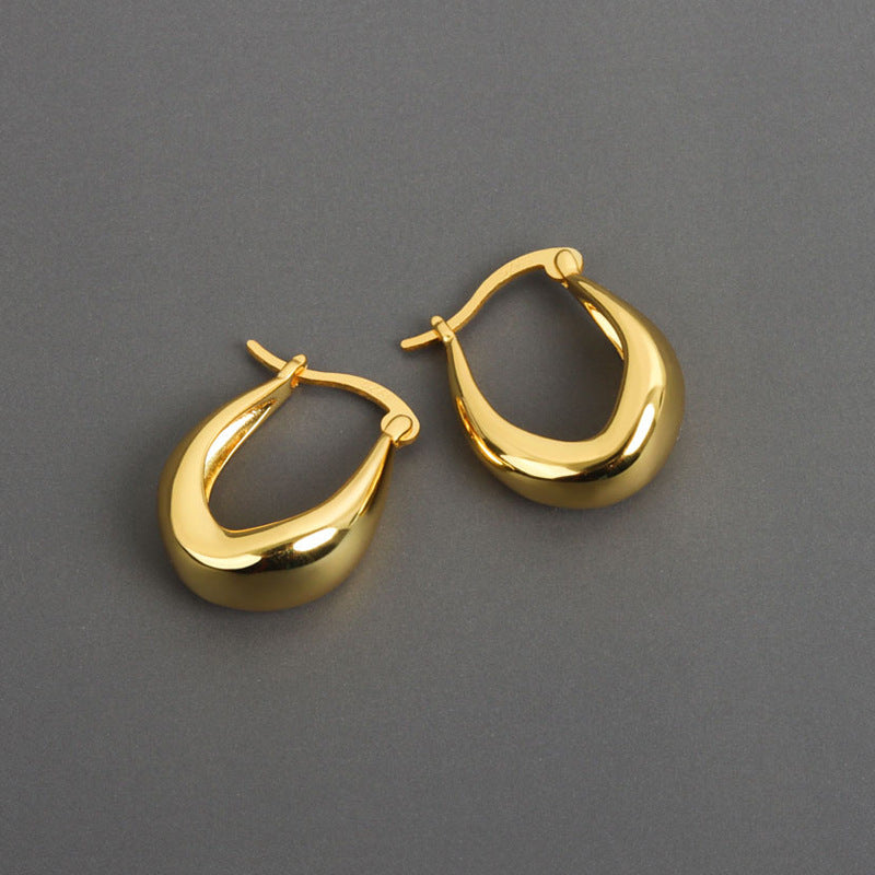 Geometric Stud Earrings With Inlaid Gemstones White Gold Finish Individually Packed Ready Womens Jewelry Gift