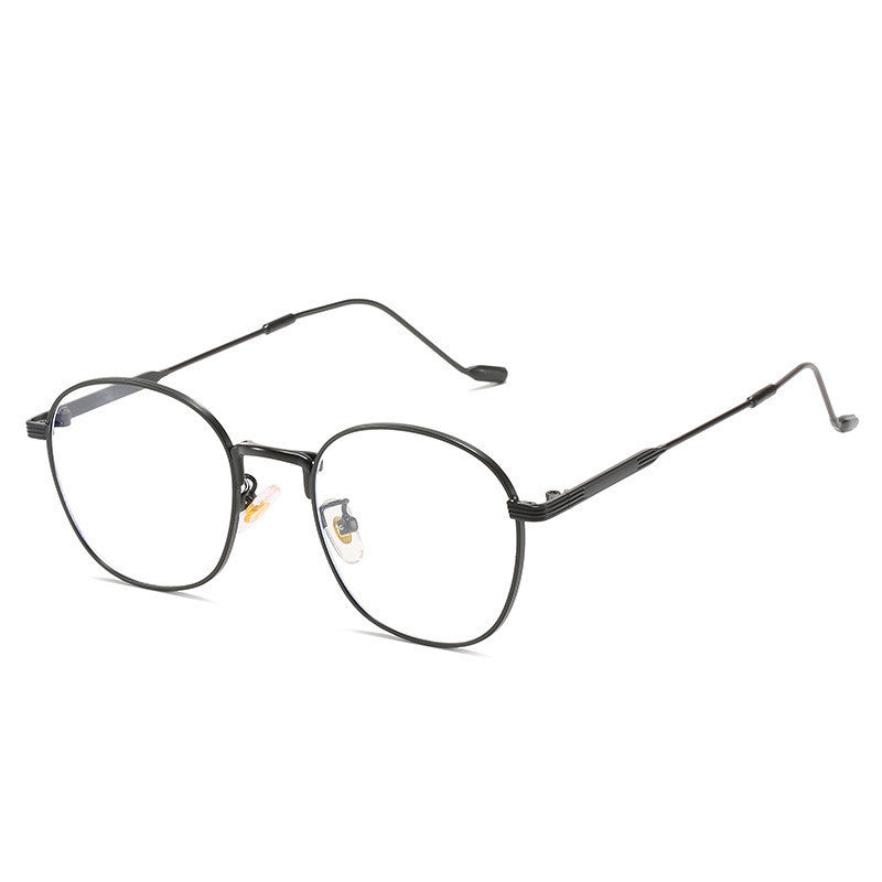 Unisex Anti Blue Light Glasses Metal Frame Retro Computer Eyewear Classic Eyeglasses For Women Men Frame Black