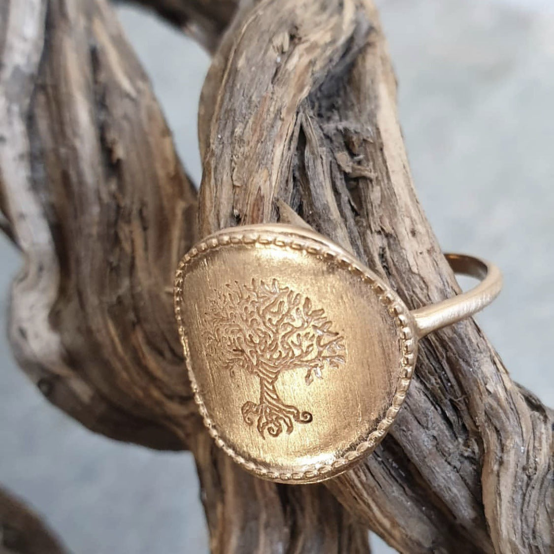 Tree Of Life Ring Gold Plated Alloy Metal European Style Festival Gift Individually Packed Customizable Ring Ring