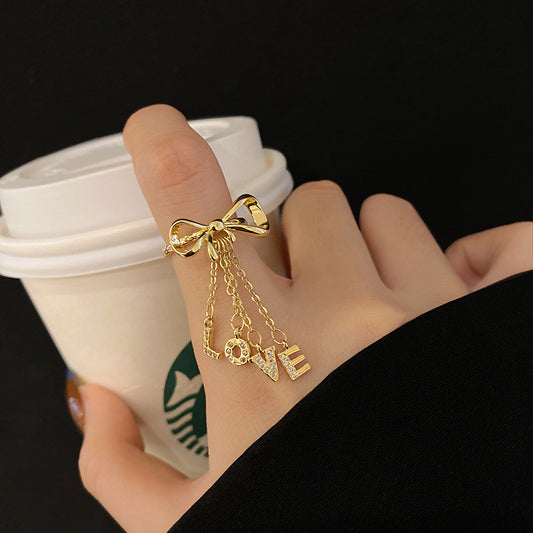 Womens Tassel Ring European Design Freshly Baked Novelty Ring for Women Alloy Silver Plated Gold Plated Ring Fashion Jewelry Gift for Her