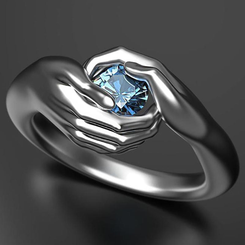 Unisex Silver Ring With Blue Crystal Zircon For Engagements Weddings Or Everyday Wear Elegant Jewelry Gemstone