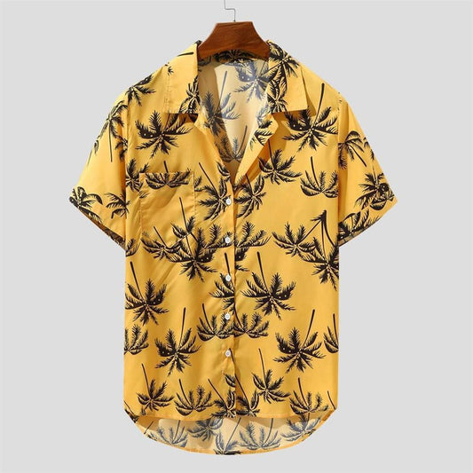 Mens Summer Hawaiian Shirt Thin Short Sleeve Breathable Casual Button Down Beach Aloha Shirt For Vacation This Season