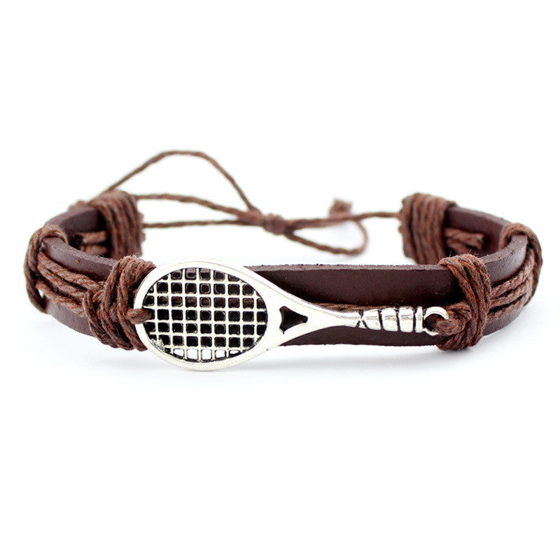 Hand Woven Cowhide Leather Bracelet Unisex Design With Alloy Electroplating Finish Gift Packed European Packaging