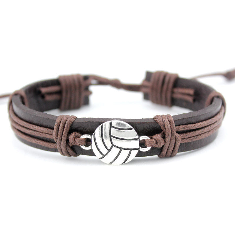 Hand Woven Cowhide Leather Bracelet Unisex Design With Alloy Electroplating Finish Gift Packed European Packaging