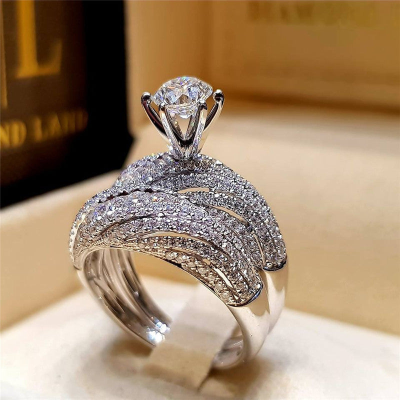 Womens Alloy Crown Ring European Exquisite Elegant Design Fashion Jewelry Electroplated Ring Gift For Her Everyday