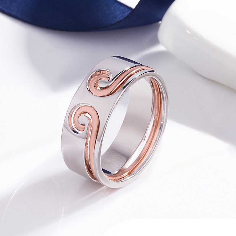 Valentines Day Curse Two In One Ring For Couples Gift White Gold Rose Gold Birthday Special Gift For Her Prime