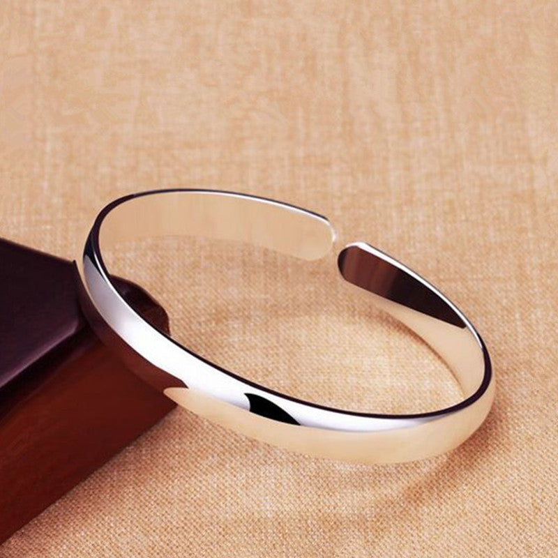 Glossy Electroplated Wide Face Bangle Bracelet For Weddings Birthdays Holidays And Anniversaries Jewelry Gifts