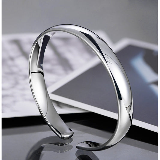 Glossy Electroplated Wide Face Bangle Bracelet For Weddings Birthdays Holidays And Anniversaries Jewelry Gifts