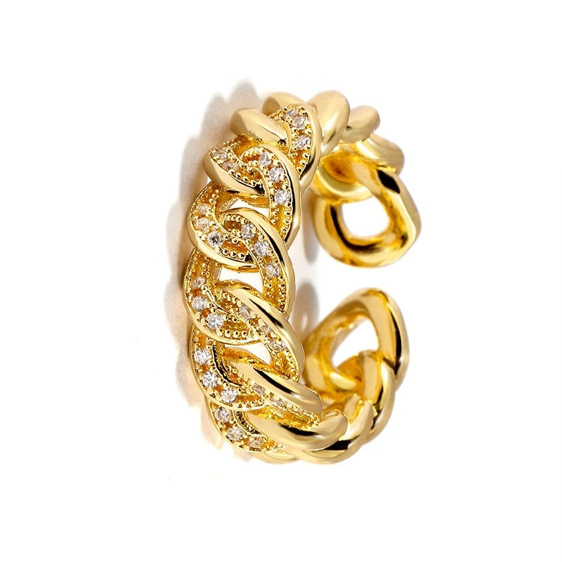 Gold Plated Zircon Ring For Women Geometric Fashion Jewelry Durable Quality Birthday Gift For Everyday Wear Now