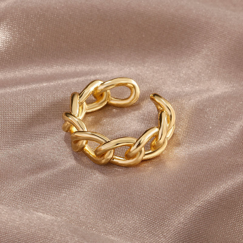 Gold Plated Zircon Ring For Women Geometric Fashion Jewelry Durable Quality Birthday Gift For Everyday Wear Now