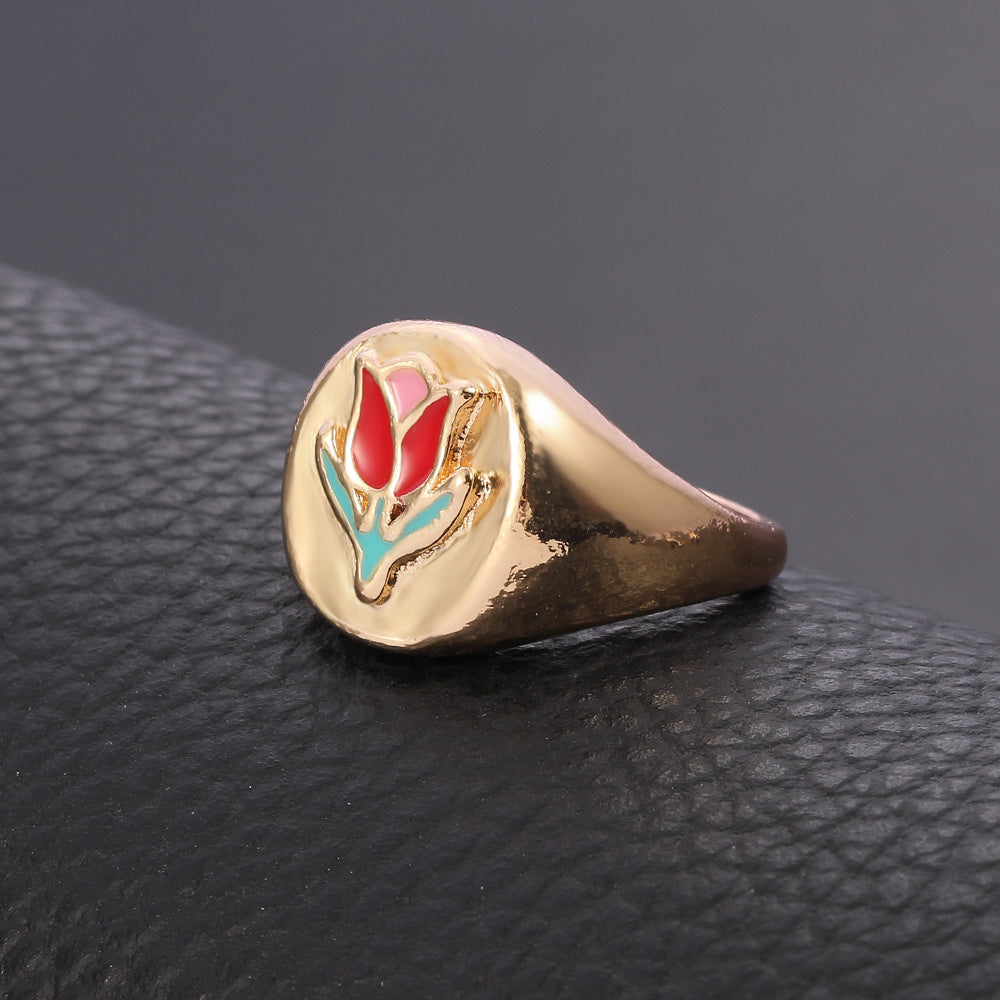 Alloy Flower Ring Tulip Daisy Design Fashion Jewelry