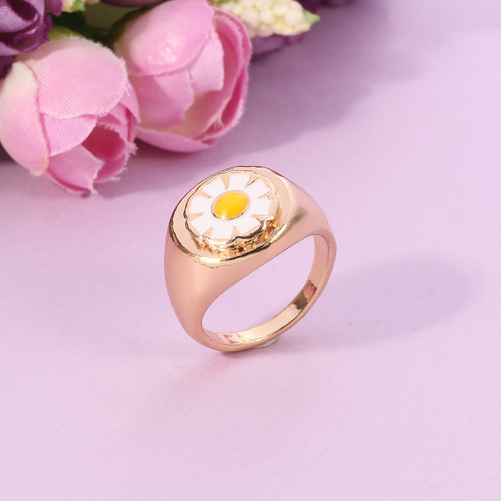 Alloy Flower Ring Tulip Daisy Design Fashion Jewelry