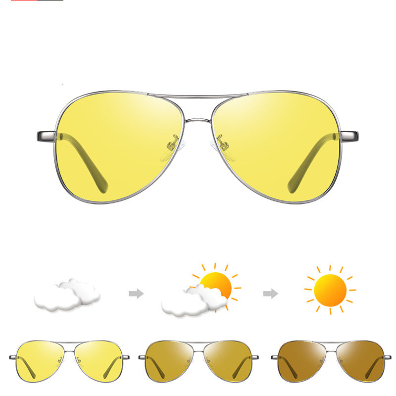 Polarized Sunglasses Day And Night Driving Anti Glare UV Protection Resin Lens Round Long Square And Oval Face