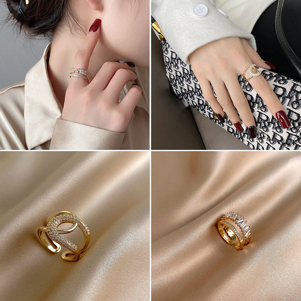 New Style Micro-Inlaid Zircon Fashion Personality Ring