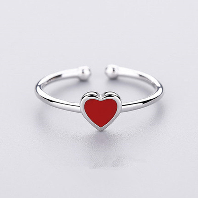 Heart Shaped Ring Adjustable White Gold Plated Copper Jewelry For Everyday Wear Stylish Fashion Ring For Daily Wear