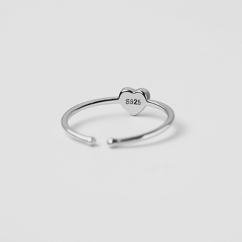 Heart Shaped Ring Adjustable White Gold Plated Copper Jewelry For Everyday Wear Stylish Fashion Ring For Daily Wear