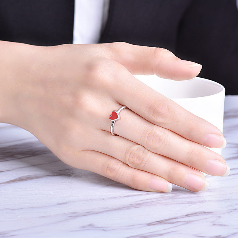 Heart Shaped Ring Adjustable White Gold Plated Copper Jewelry For Everyday Wear Stylish Fashion Ring For Daily Wear