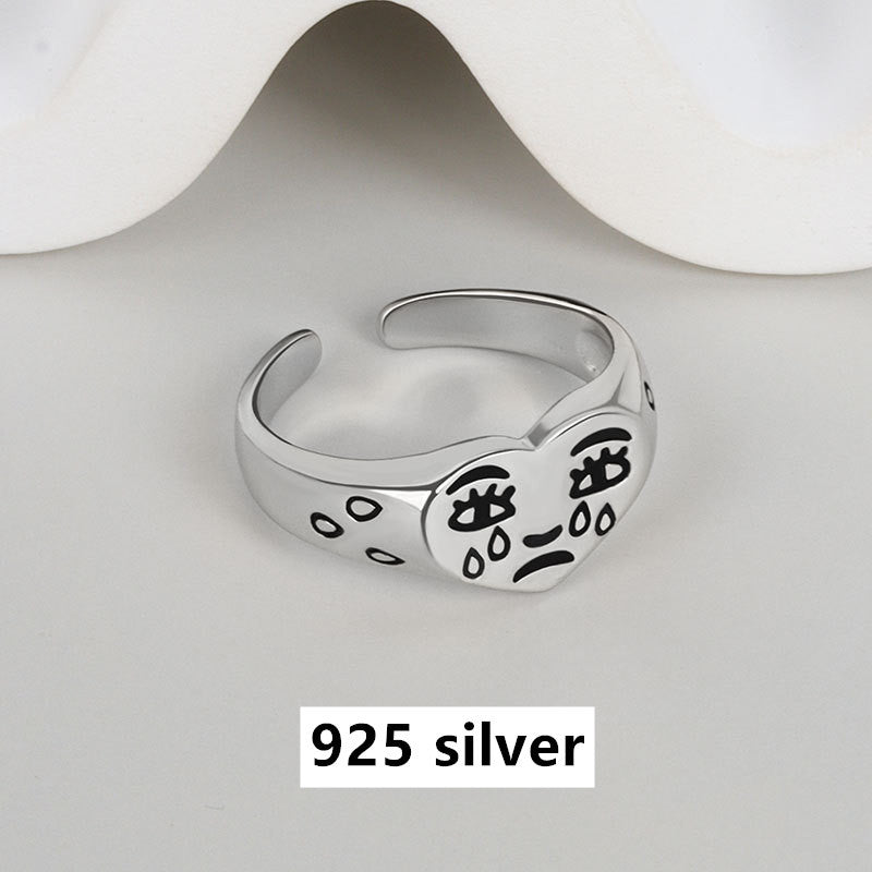 Heart Shape Adjustable Copper Ring For Women With Vintage Silver Plating Finish Perfect For Wedding Gift Ideas