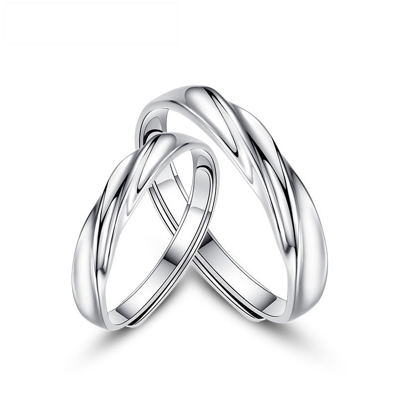 925 Sterling Silver Ring Mobius Strip Couple Ring Simple Band for Men and Women Promise Ring Wedding Ring Engagement Ring Anniversary Gift