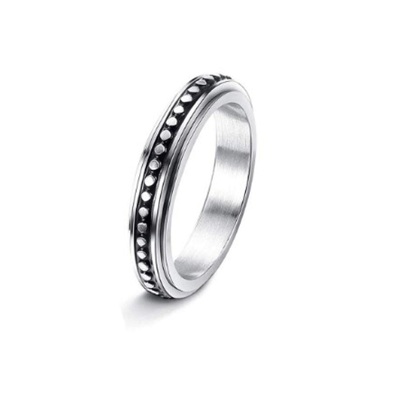 Stainless Steel Spinner Ring With Moon And Stars Design Rotatable Unisex Jewelry For Relaxation And Style Chic
