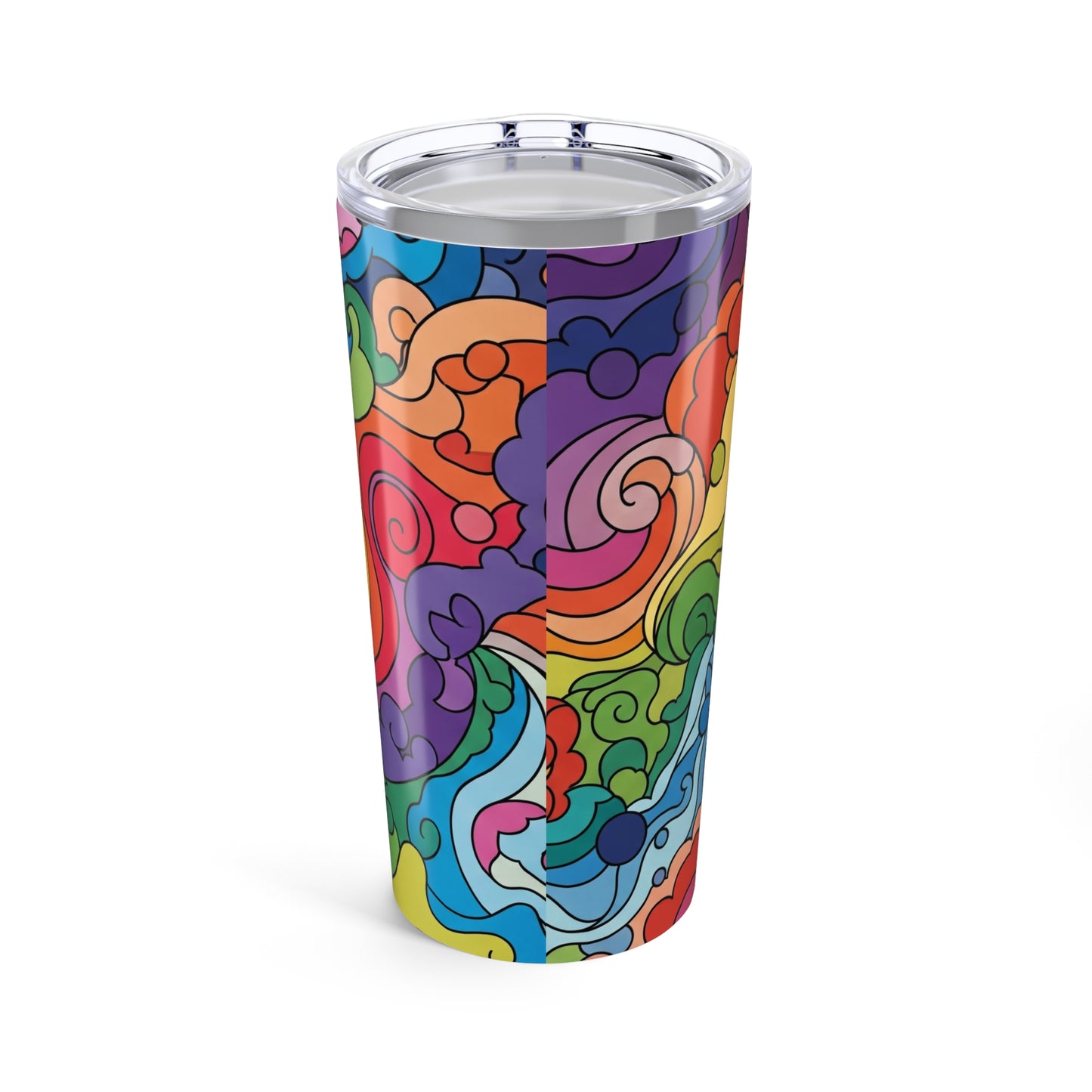 20 Oz Printed Metal Travel Mug Vacuum Insulated Double Wall Spill Resistant Hot Cold Beverage Cup With Lid Durable