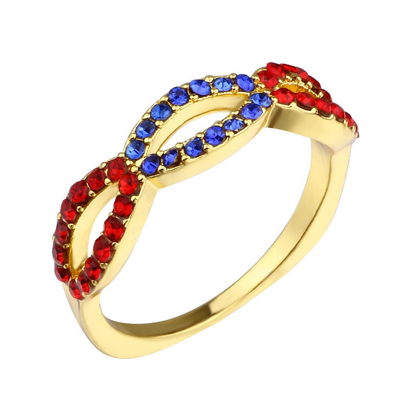 Flower Ring Gold Plated Alloy Inlaid Gem Jewelry For Women Fashion Accessory New Design Elegant Everyday Style