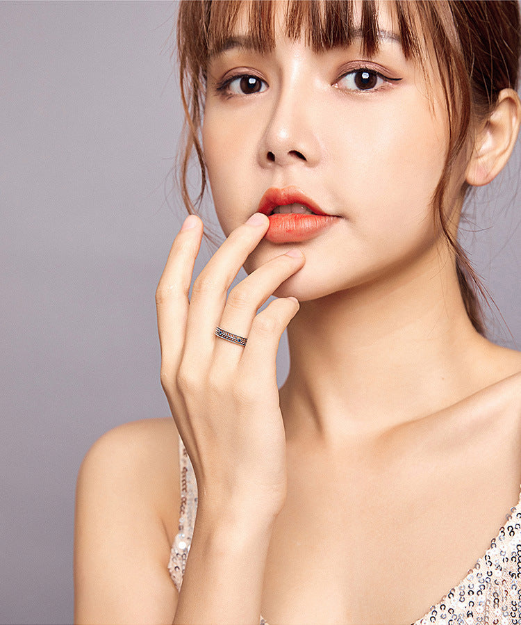 925 Sterling Silver Vine Ring With Blue Zircon Elegant Lightweight Womens Fashion Jewelry Elegant Vine Design Ring