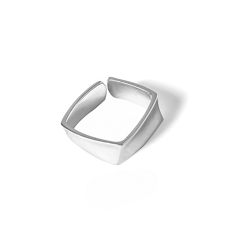 Womens Adjustable Silver Ring With Geometric Irregular Circles Design And Winding Band Shine For Everyday Wear