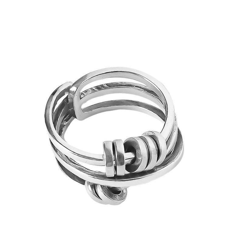 Women Adjustable Silver Rings Geometrical Trapezoid Design Durable Electroplated Fashion Jewelry Everyday Wear