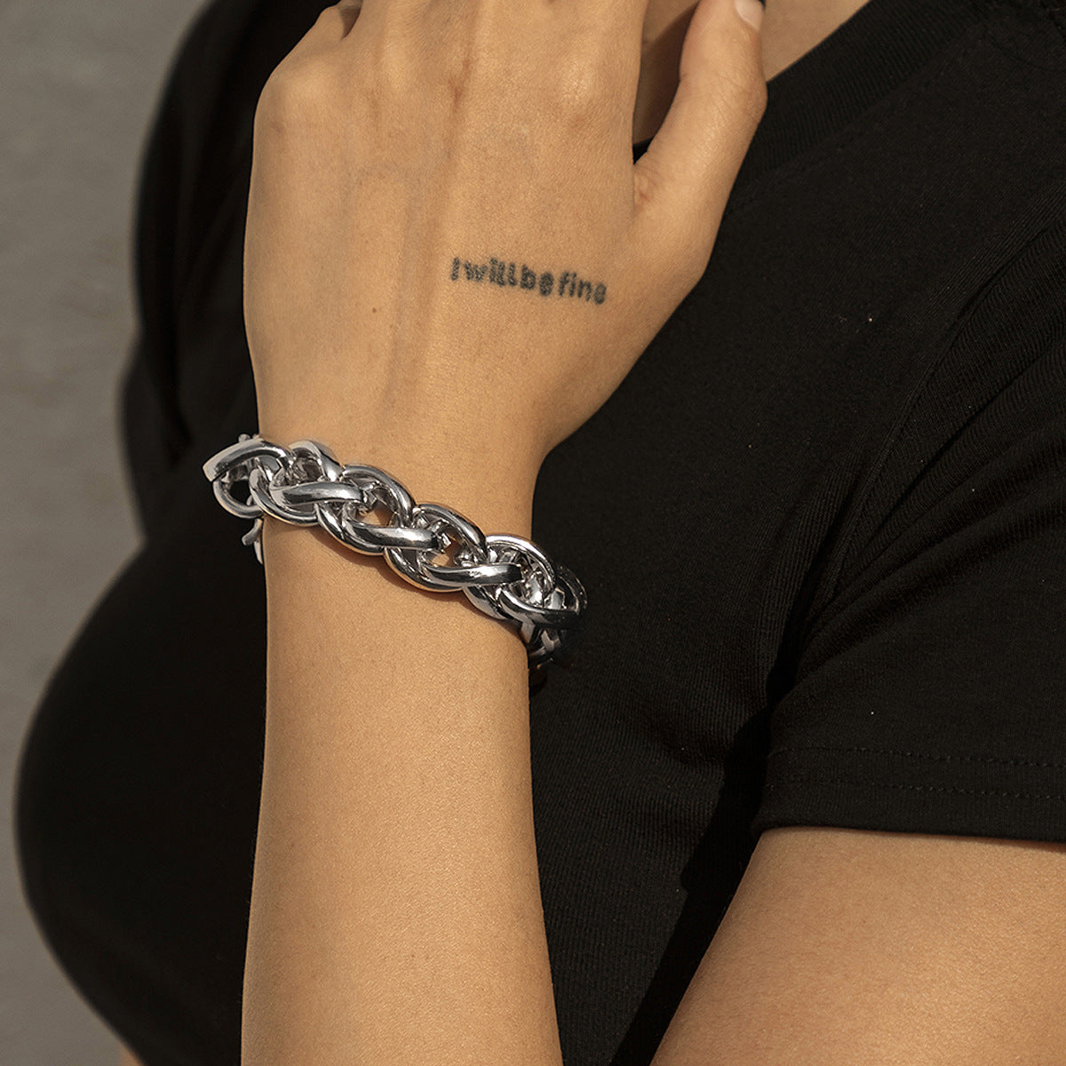 Womens Woven Twist Chain Necklace And Bracelet Set Geometric Design Double Weave Jewelry Elegant Everyday Chic