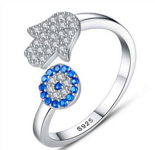 Womens Brass Ring White Gold Sunflower Palm Opening Ring Cartoon Character Wedding Anniversary Gift for Her Style