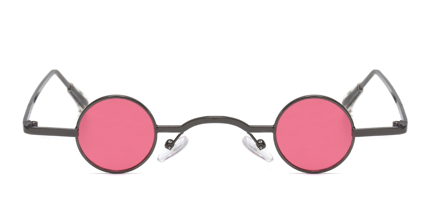 Mens Round Sunglasses Retro Metal Frame UV400 Protection Vintage Glasses Punk Filming Shades Large Fit For All