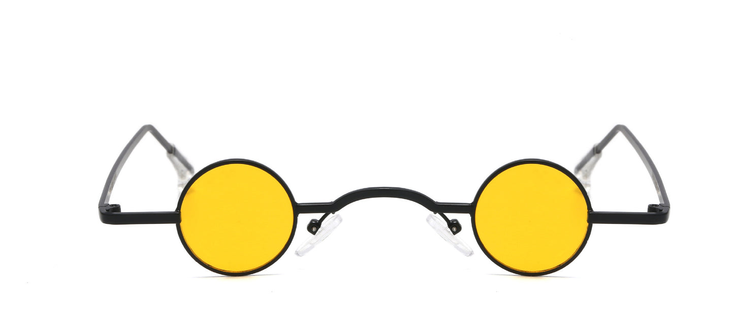 Mens Round Sunglasses Retro Metal Frame UV400 Protection Vintage Glasses Punk Filming Shades Large Fit For All