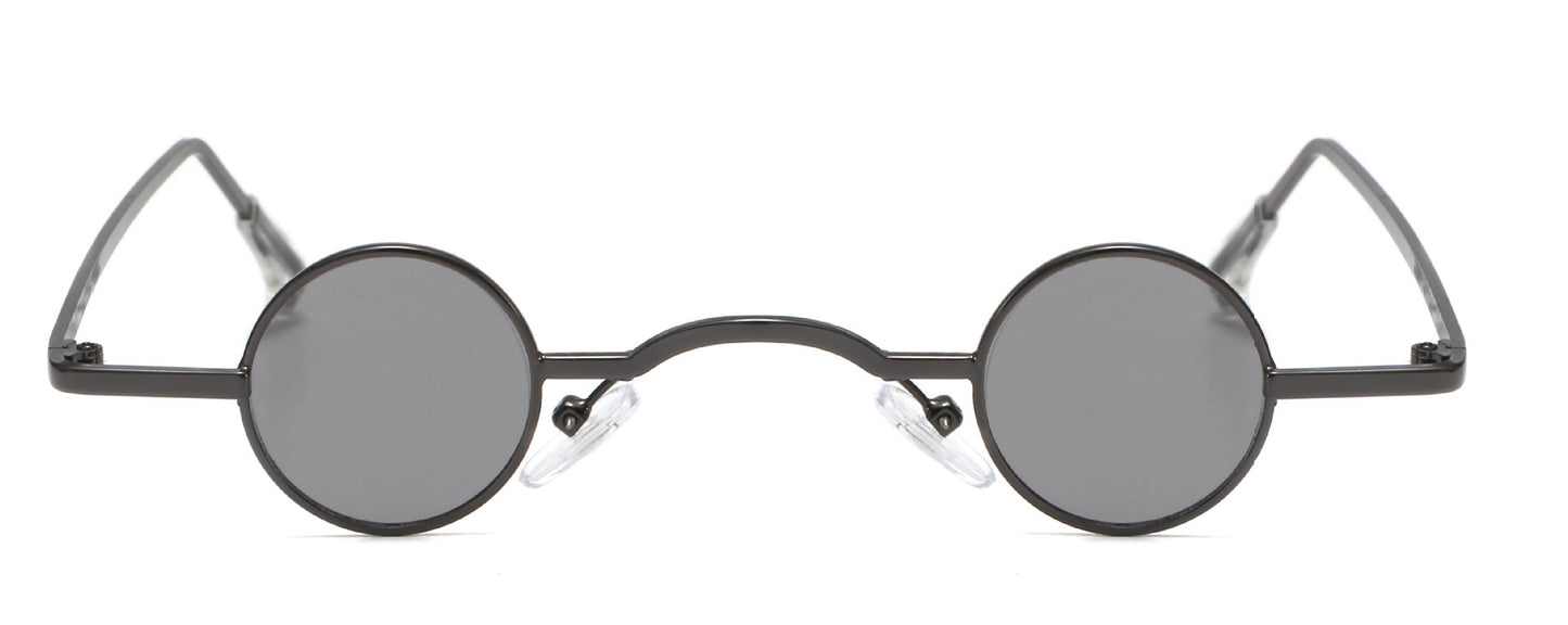 Mens Round Sunglasses Retro Metal Frame UV400 Protection Vintage Glasses Punk Filming Shades Large Fit For All