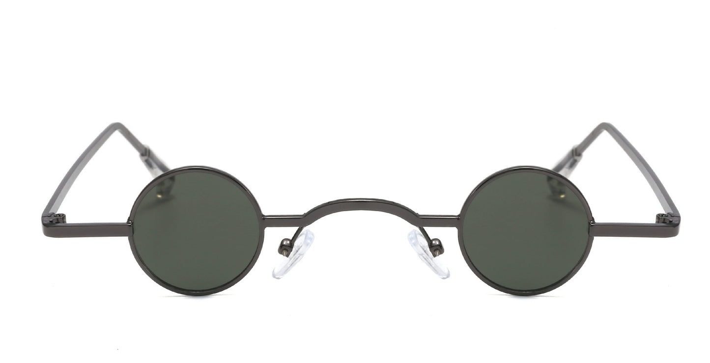 Mens Round Sunglasses Retro Metal Frame UV400 Protection Vintage Glasses Punk Filming Shades Large Fit For All