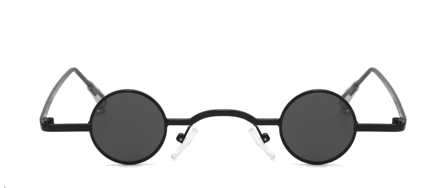 Mens Round Sunglasses Retro Metal Frame UV400 Protection Vintage Glasses Punk Filming Shades Large Fit For All