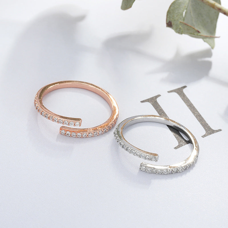Womens Crystal Ring Elegant Creative Design Individually Packed Birthday Gift Ideas Electroplated Silver Finish