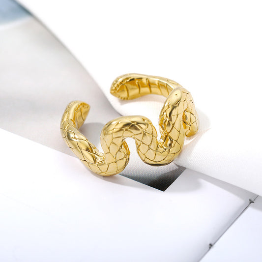 Snake Rings For Men Gold Brass Stereoscopic Charm Fashion Accessory No 7 No 8 No 10 Unisex Modern Unisex Ring
