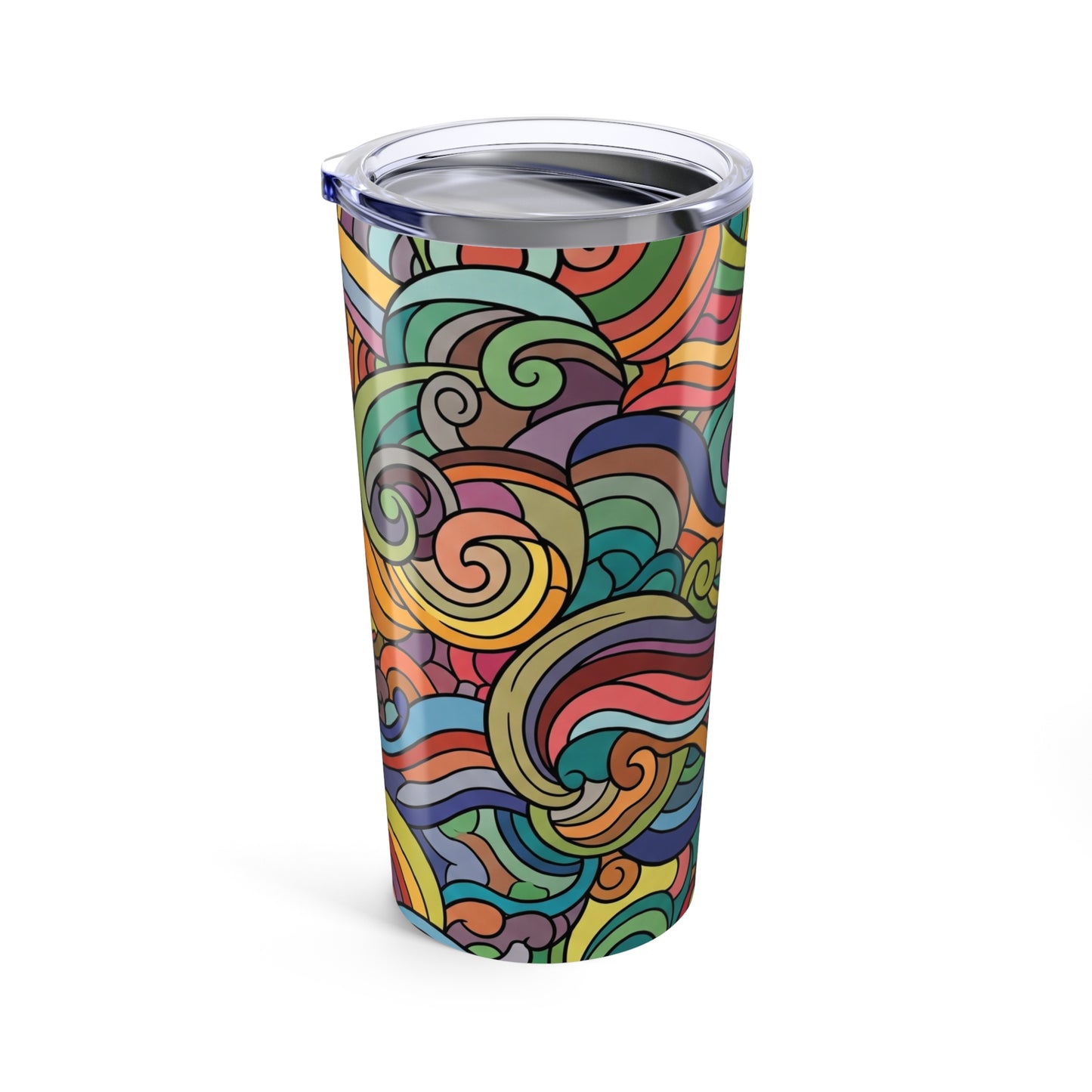 20 Oz Stainless Steel Tumbler Double Wall Vacuum Insulated Spill Resistant Thermal Coffee Cup Featuring Printed