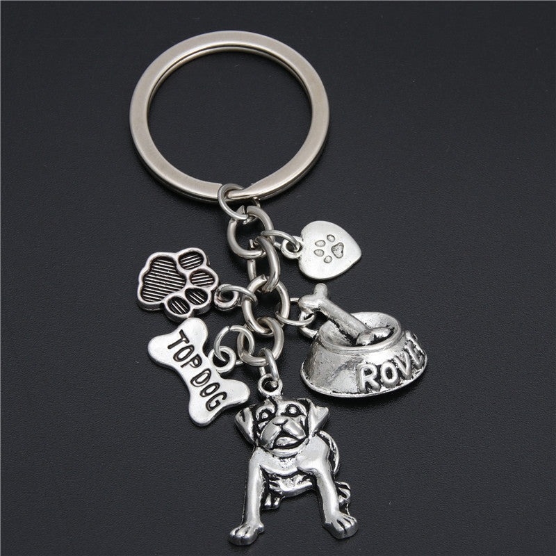 Womens Heart Keychain Cute Animal Design Small Dog Key Ring Zinc Alloy For Handbags Purses Backpacks For Women