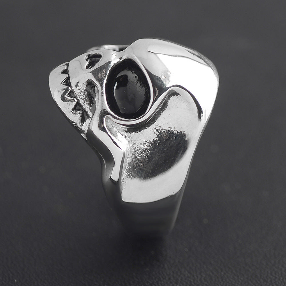 Titanium Skull Ring for Men Retro Style Stainless Steel Punk Jewelry Bold Masculine Accessory Durable Comfort Fit
