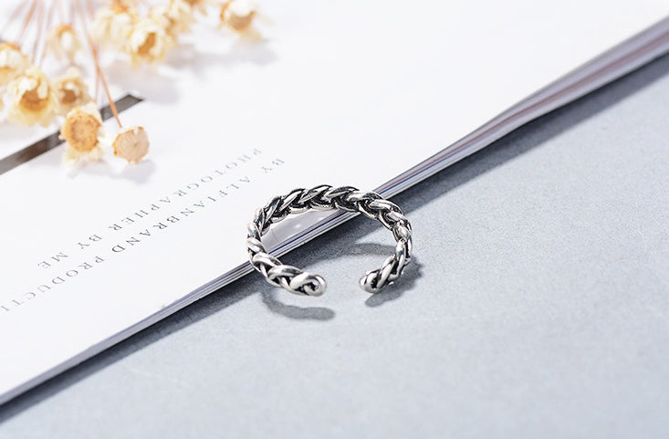 Copper Twist Ring Vintage Inspired Adjustable Band Classic